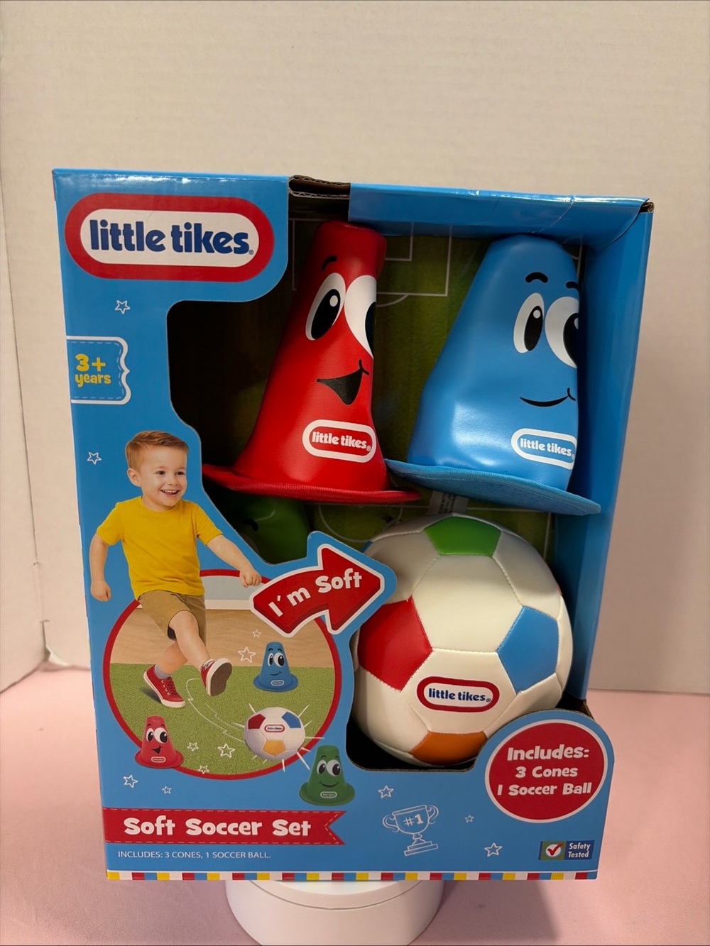 Little Tikes Kids Soft Soccer Set - Red & Blue Cones with Multi-Color Ball